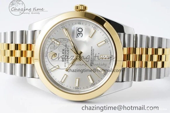 1226 Vibrant DateJust 41 SS YG Polished Bezel KING 1:1 Best Edition 904L Steel Silver Dial on Jubilee Bracelet VR 2224